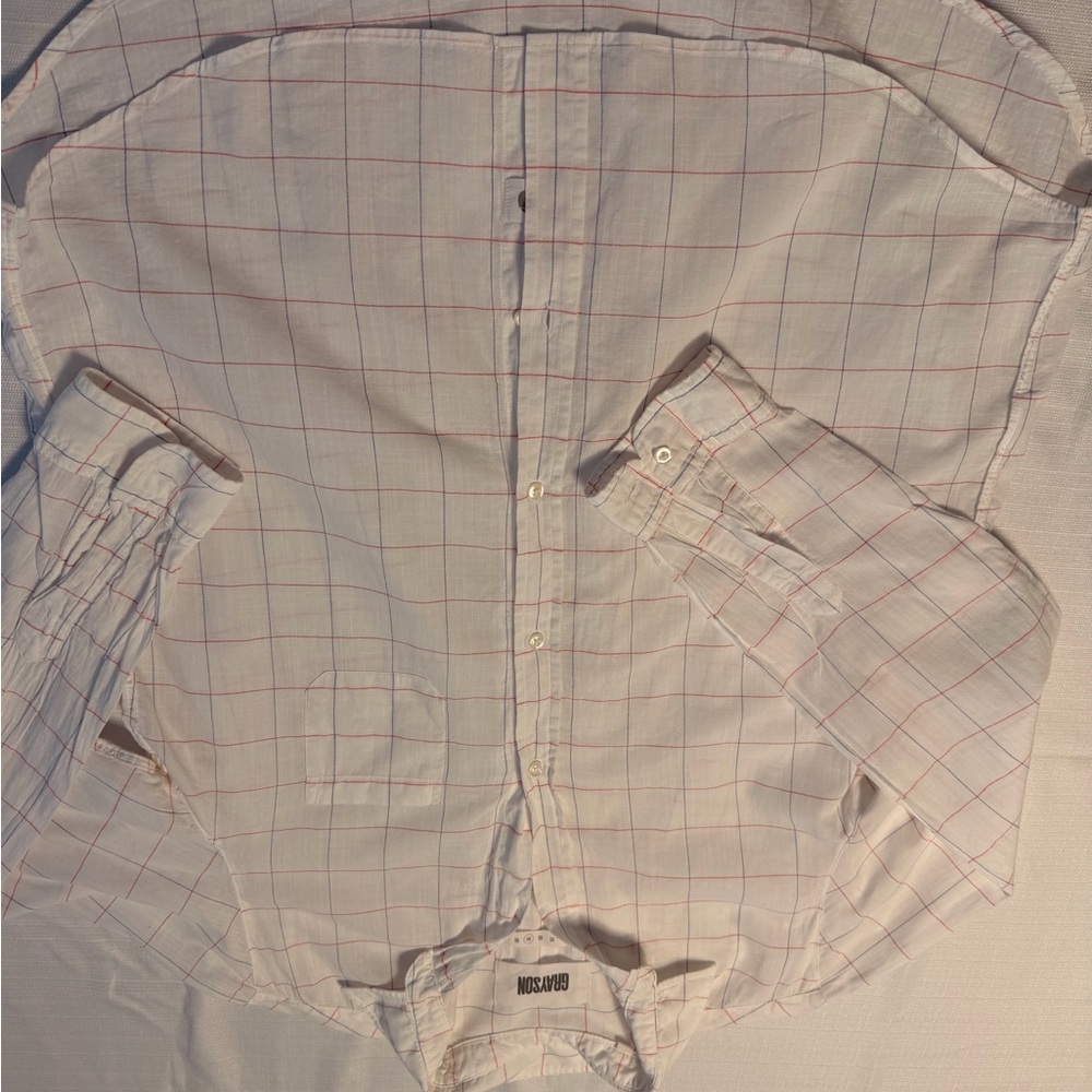 Grayson Threads Cream Windowpane Button-Down Shirt - image 2